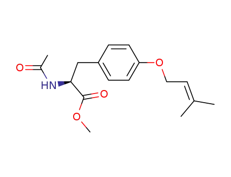 Molecular Structure of 592534-83-3 (L-Tyrosine, N-acetyl-O-(3-methyl-2-butenyl)-, methyl ester)