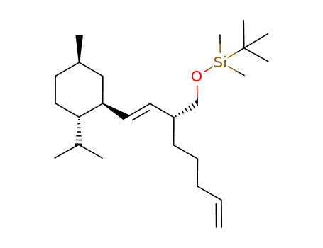Molecular Structure of 920750-17-0 (Cyclohexane,
2-[(1E,3R)-3-[[[(1,1-dimethylethyl)dimethylsilyl]oxy]methyl]-1,7-octadien-
1-yl]-4-methyl-1-(1-methylethyl)-, (1S,2S,4R)-)