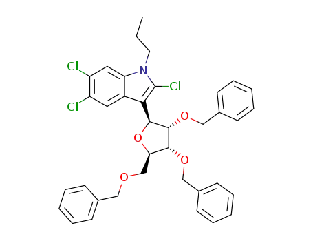 Molecular Structure of 917247-75-7 (1-(1-propyl)-3-(2,3,5-tri-O-benzyl-β-D-ribofuranosyl)-2,5,6-trichloroindole)