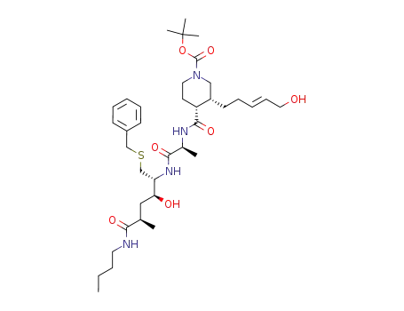 4-[1-(1-benzylsulfanylmethyl-4-butylcarbamoyl-2-hydroxypentylcarbamoyl)ethylcarbamoyl]-3-(5-hydroxypent-3-enyl)piperidine-1-carboxylic acid tert-butyl ester