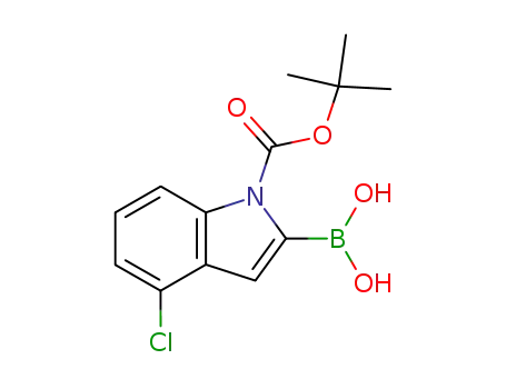 Molecular Structure of 475102-11-5 (4-Chloro-N-(Boc)-indole-2-boronic acid)