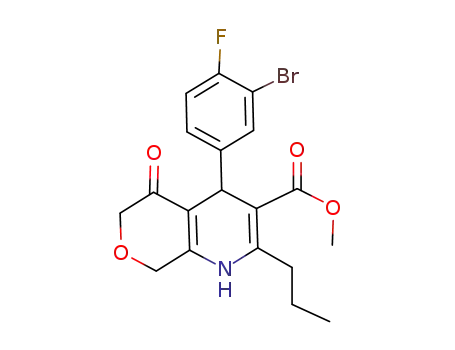 4-(3-bromo-4-fluoro-phenyl)-5-oxo-2-propyl-4,5,6,8-tetrahydro-1<i>H</i>-pyrano[3,4-<i>b</i>]pyridine-3-carboxylic acid methyl ester