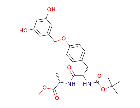 Molecular Structure of 879683-92-8 (L-Alanine,
O-[(3,5-dihydroxyphenyl)methyl]-N-[(1,1-dimethylethoxy)carbonyl]-L-tyros
yl-, methyl ester)