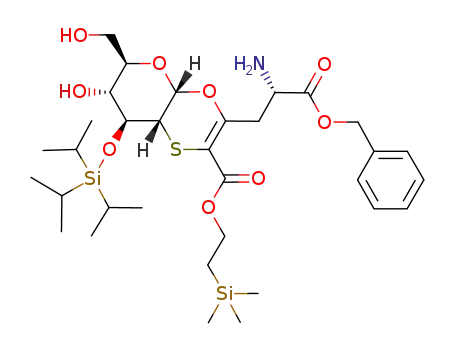 (4aR,6R,7R,8S,8aR)-3-((S)-2-Amino-2-benzyloxycarbonyl-ethyl)-7-hydroxy-6-hydroxymethyl-8-triisopropylsilanyloxy-6,7,8,8a-tetrahydro-4aH-4,5-dioxa-1-thia-naphthalene-2-carboxylic acid 2-trimethylsilanyl-ethyl ester