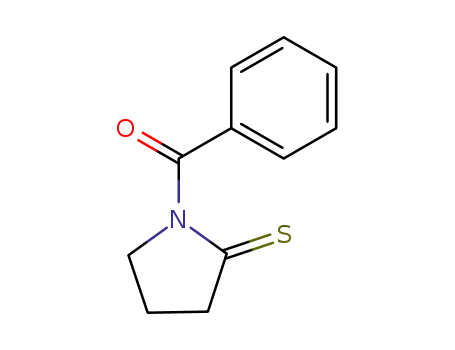 Molecular Structure of 147354-42-5 (2-Pyrrolidinethione,  1-benzoyl-  (9CI))