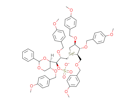 2,3,5-tri-O-p-methoxybenzyl-1,4-dideoxy-1,4-[[(2S,3S,4R,5R)-4,6-O-benzylidene-2,5-di-O-p-methoxybenzyl-3-(sulfooxy)hexyl]-(R)-epi-seleniumylidene]-D-arabinitol inner salt