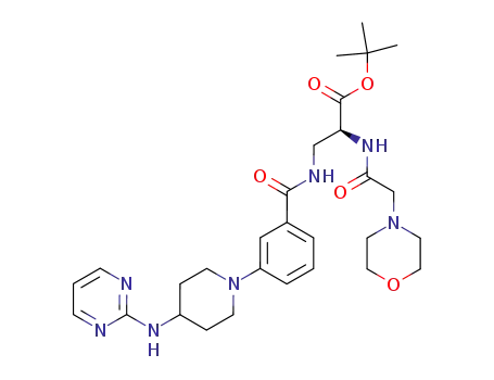 tert-butyl (2S)-{2-(morpholin-4-yl)acetylamino}-3-[3-{4-(pyrimidin-2-ylamino)piperidin-1-yl}benzoylamino]propionate