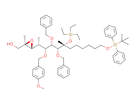 {(2R,3R)-3-[(2R,3R,4S,5R,6R)-4,5-bis(benzyloxy)-12-t-butyldiphenylsiloxy-6-triethylsiloxy-3-(4-methoxybenzyloxy)-6-methyldodecan-2-yl]-2-methyloxiran-2-yl}methanol