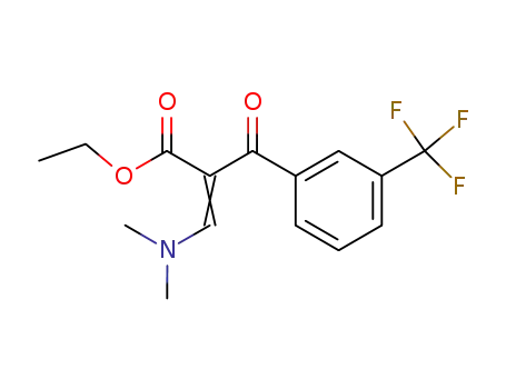 Molecular Structure of 66129-59-7 (Benzenepropanoic acid,
a-[(dimethylamino)methylene]-b-oxo-3-(trifluoromethyl)-, ethyl ester)