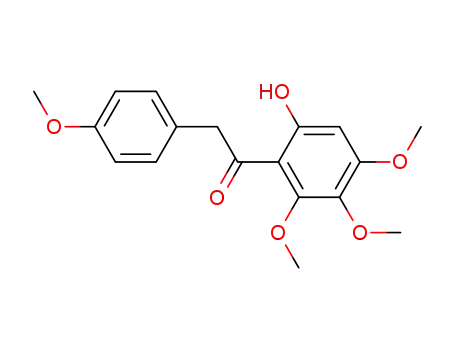 Molecular Structure of 22110-04-9 (Ethanone, 1-(6-hydroxy-2,3,4-trimethoxyphenyl)-2-(4-methoxyphenyl)-)