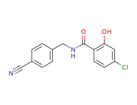 Molecular Structure of 915380-64-2 (Benzamide, 4-chloro-N-[(4-cyanophenyl)methyl]-2-hydroxy-)