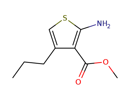 Molecular Structure of 185215-33-2 (3-Thiophenecarboxylicacid,2-amino-4-propyl-,methylester(9CI))