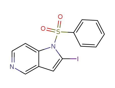 Molecular Structure of 877060-44-1 (2-Iodo-1-(phenylsulfonyl)-1H-pyrrolo[3,2-c]pyridine)