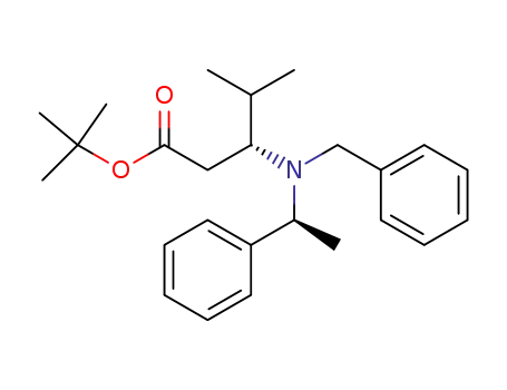 tert-butyl (3R,αS)-3-(N-benzyl-N-α-methylbenzylamino)-4-methylpentanoate