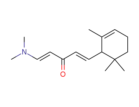 Molecular Structure of 883971-29-7 ((1E,4E)-1-Dimethylamino-5-(2,6,6-trimethyl-cyclohex-2-enyl)-penta-1,4-dien-3-one)