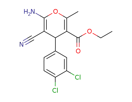 4H-Pyran-3-carboxylic acid,
6-amino-5-cyano-4-(3,4-dichlorophenyl)-2-methyl-, ethyl ester