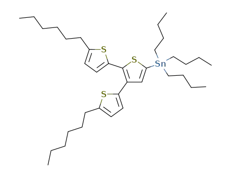 tributyl-(5,5′-dihexyl-[2,2';3′,2']terthiophen-5″-yl)stannane
