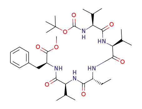 2-(2-{2-[2-(2-<i>tert</i>-butoxycarbonylamino-3-methyl-butyrylamino)-3-methyl-butyrylamino]-butyrylamino}-3-methyl-butyrylamino)-3-phenyl-propionic acid methyl ester