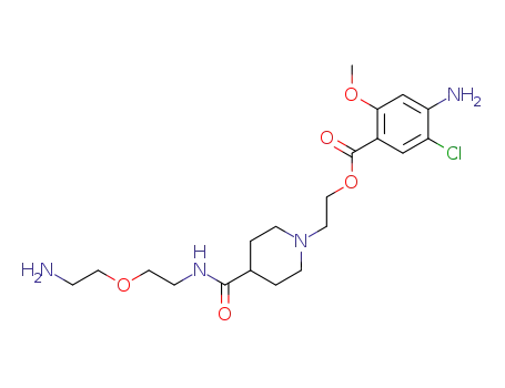 Molecular Structure of 868599-15-9 (2-(4-{[2-(2-aminoethoxy)ethyl]carbamoyl}piperidino)ethyl 4-amino-5-chloro-2-methoxybenzoate)
