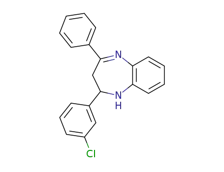 Molecular Structure of 265313-89-1 (1H-1,5-Benzodiazepine, 2-(3-chlorophenyl)-2,3-dihydro-4-phenyl-)