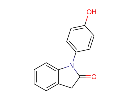 Molecular Structure of 78394-25-9 (1-(4-hydroxyphenyl)-1H,3H-indol-2-
one)