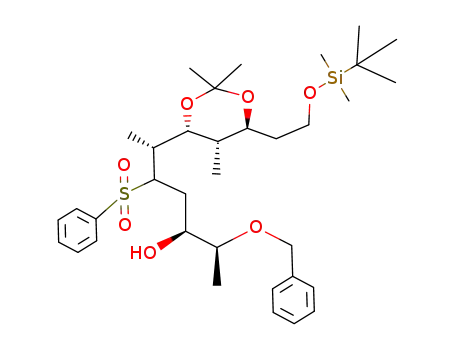 5-benzenesulfonyl-2-benzyloxy-6-{6-[2-(<i>tert</i>-butyl-dimethyl-silanyloxy)-ethyl]-2,2,5-trimethyl-[1,3]dioxan-4-yl}-heptan-3-ol