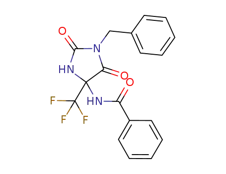 Molecular Structure of 575461-56-2 (5-benzoylamino-3-benzyl-5-trifluoromethylimidazolidine-2,4-dione)