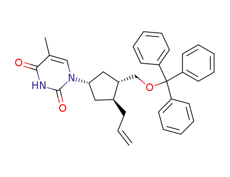 3'-allyl-6'-carba-2',3'-dideoxy-5'-O-tritylthymidine