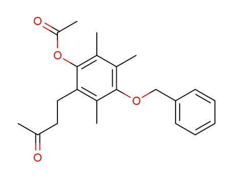 Molecular Structure of 174681-05-1 (2-Butanone, 4-[2-(acetyloxy)-3,4,6-trimethyl-5-(phenylmethoxy)phenyl]-)