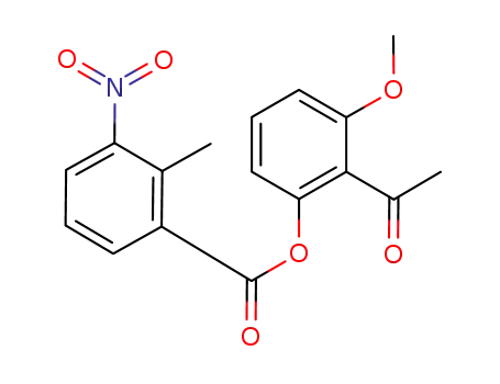 Molecular Structure of 953129-19-6 (6'-methoxy-2'-(2-methyl-3-nitrobenzoyloxy)acetophenone)