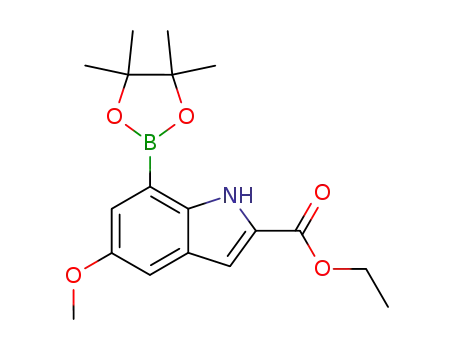 1H-INDOLE-2-CARBOXYLIC ACID, 5-METHOXY-7-(4,4,5,5-TETRAMETHYL-1,3,2-DIOXABOROLAN-2-YL)-, ETHYL ESTER
