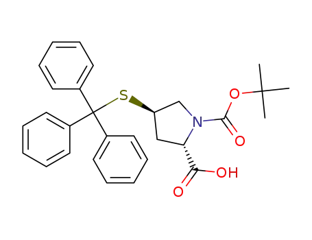 1,2-Pyrrolidinedicarboxylic acid, 4-[(triphenylmethyl)thio]-,
1-(1,1-dimethylethyl) ester, (2S,4R)-