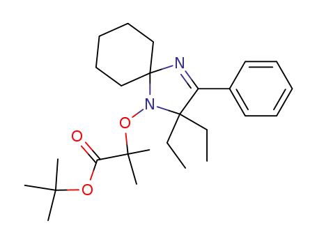 Molecular Structure of 918447-88-8 (Propanoic acid,
2-[(2,2-diethyl-3-phenyl-1,4-diazaspiro[4.5]dec-3-en-1-yl)oxy]-2-methyl-,
1,1-dimethylethyl ester)