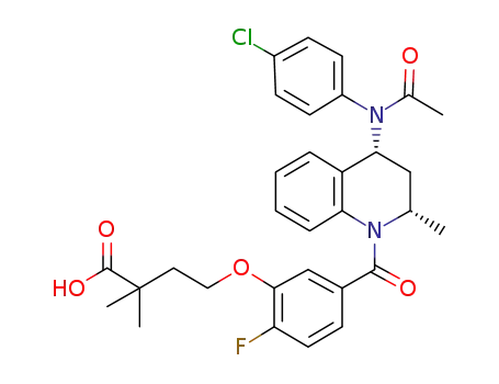 4-(5-{[(2S,4R)-4-[acetyl(4-chlorophenyl)amino]-2-methyl-3,4-dihydro-quinolin-1(2H)-yl]carbonyl}-2-fluorophenoxy)-2,2-dimethylbutanoic acid