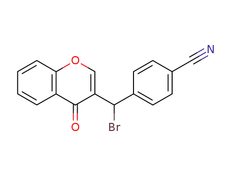 Molecular Structure of 869886-57-7 (Benzonitrile, 4-[bromo(4-oxo-4H-1-benzopyran-3-yl)methyl]-)