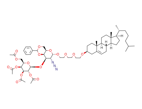 8-(cholest-5-en-3β-yloxy)-3,6-dioxaoctyl 3-O-(2,3,4,6-tetra-O-acetyl-β-D-galactopyranosyl)-2-azido-4,6-O-benzylidene-2-deoxy-α-D-galactopyranoside