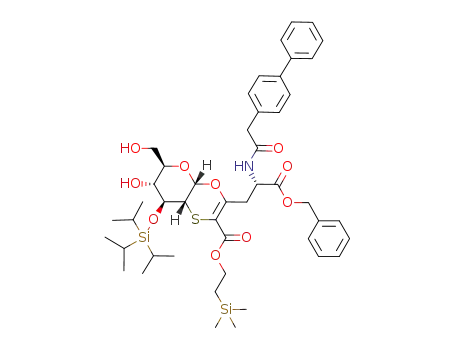 (4aR,6R,7R,8S,8aR)-3-[(S)-2-Benzyloxycarbonyl-2-(2-biphenyl-4-yl-acetylamino)-ethyl]-7-hydroxy-6-hydroxymethyl-8-triisopropylsilanyloxy-6,7,8,8a-tetrahydro-4aH-4,5-dioxa-1-thia-naphthalene-2-carboxylic acid 2-trimethylsilanyl-ethyl ester