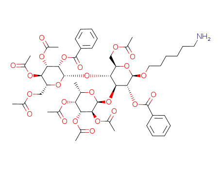 6-aminohexyl 3,4,6-tri-O-acetyl-2-O-benzoyl-β-D-mannopyranosyl-(1->4)-[2,3,4-tri-O-acetyl-α-L-fucopyanosyl-(1->3)]-2-O-benzoyl-6-O-acetyl-β-D-glucopyranoside
