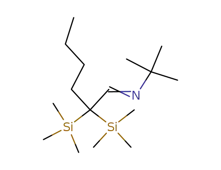 Molecular Structure of 904295-67-6 (α,α-bis(trimethylsilyl)-N-tert-butylhexanaldimine)