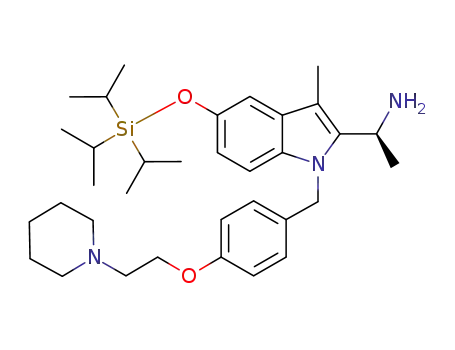 1-{3-methyl-1-[4-(2-piperidin-1-yl-ethoxy)-benzyl]-5-triisopropylsilanyloxy-1<i>H</i>-indol-2-yl}-ethylamine