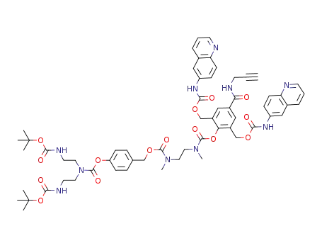 methyl-(2-{methyl-[4-prop-2-ynylcarbamoyl-2,6-bis-(quinolin-6-ylcarbamoyloxymethyl)-phenoxycarbonyl]-amino}-ethyl)-carbamic acid 4-[bis-(2-<i>tert</i>-butoxycarbonylamino-ethyl)-carbamoyloxy]-benzyl ester