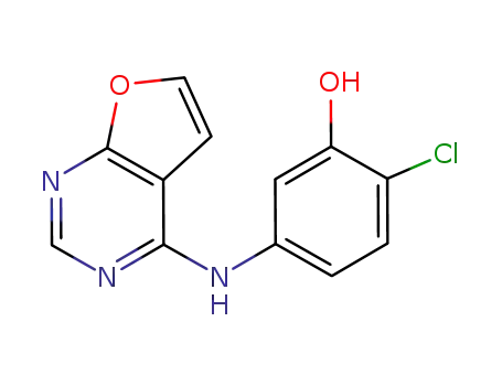 Molecular Structure of 918340-57-5 (Phenol, 2-chloro-5-(furo[2,3-d]pyrimidin-4-ylamino)-)