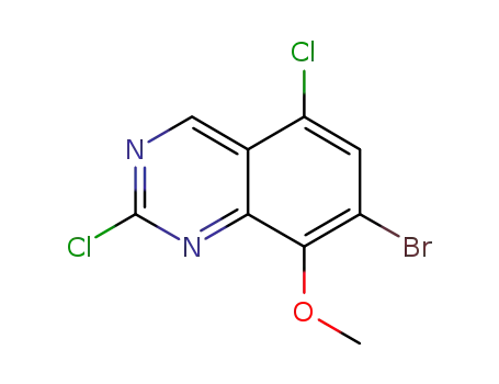 Molecular Structure of 953039-88-8 (Quinazoline, 7-bromo-2,5-dichloro-8-methoxy-)