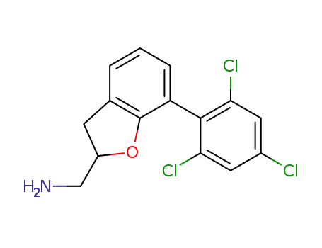 Molecular Structure of 852112-53-9 ((+/-)-{[7-(2,4,6-trichlorophenyl)-2,3-dihydro-1-benzofuran-2-yl]methyl}amine)