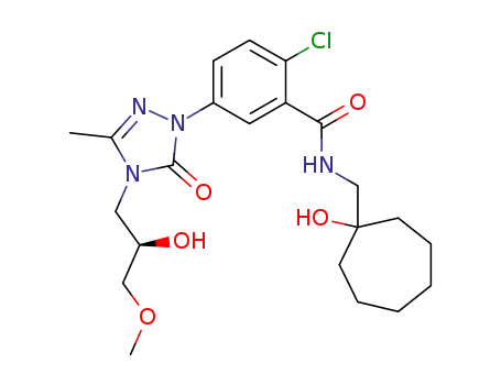 2-chloro-N-(1-hydroxy-cycloheptylmethyl)-5-[4-(2-hydroxy-3-methoxy-propyl)-3-methyl-5-oxo-4,5-dihydro-[1,2,4]triazol-1-yl]benzamide