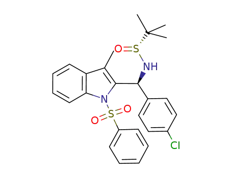 (R<sub>S</sub>,S)-N-[(1-phenylsulfonyl-1H-3-methyl-indol-2-yl)(p-chlorophenyl)methyl]-tert-butanesulfinylamide