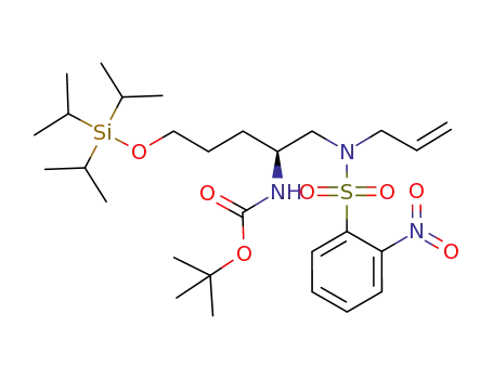 (S)-N<sup>1</sup>-allyl-N<sup>2</sup>-Boc-N<sup>1</sup>-(o-nitrobenzenesulfonyl)-5-(triisopropylsilyloxy)pentane-1,2-diamine