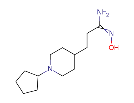Molecular Structure of 713147-37-6 (4-Piperidinepropanimidamide, 1-cyclopentyl-N-hydroxy-)