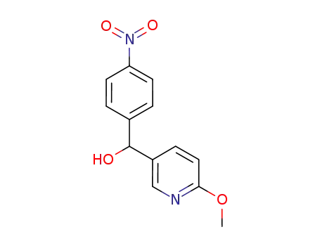 Molecular Structure of 630125-65-4 (3-Pyridinemethanol, 6-methoxy-a-(4-nitrophenyl)-)