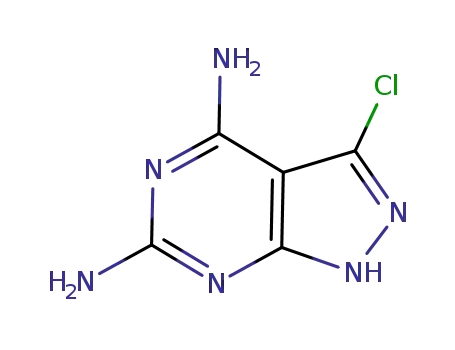 Molecular Structure of 637338-77-3 (1H-Pyrazolo[3,4-d]pyrimidine-4,6-diamine, 3-chloro-)